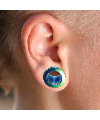 Rainbow Anodized 316L Surgical Steel Ear Flesh Tunnel - Sold by Piece 4.0 Millimeters $9.08 Body Jewelry