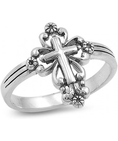 CHOOSE YOUR COLOR Sterling Silver Victorian Style Cross Ring Sterling Silver $10.04 Rings