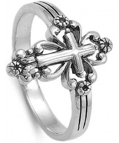 CHOOSE YOUR COLOR Sterling Silver Victorian Style Cross Ring Sterling Silver $10.04 Rings