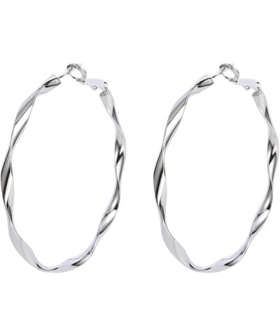 Twisted Open Hoop Earrings For Women Classic Shiny Dainty Minimalist Earrings For Girls Lightweight High Polished Round-Shape...