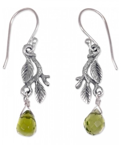 Artisan Handmade .925 Sterling Silver Dangle Earrings Women's Glass Bead Indonesia 'Rainforest' $14.49 Earrings