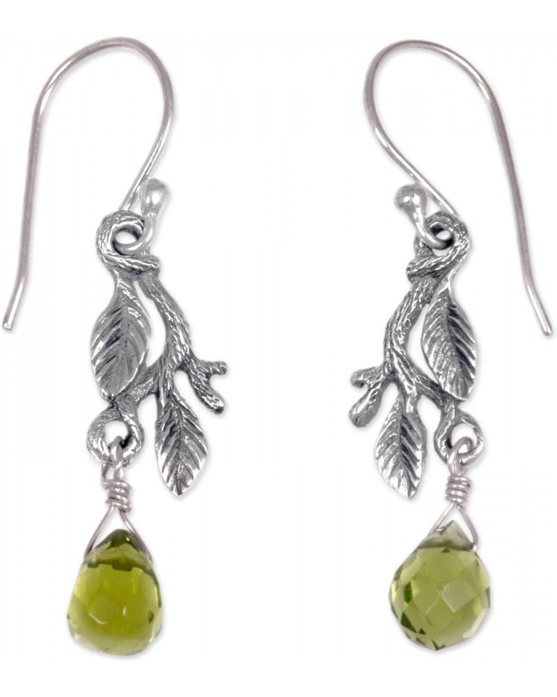 Artisan Handmade .925 Sterling Silver Dangle Earrings Women's Glass Bead Indonesia 'Rainforest' $14.49 Earrings