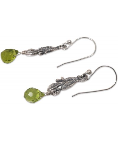 Artisan Handmade .925 Sterling Silver Dangle Earrings Women's Glass Bead Indonesia 'Rainforest' $14.49 Earrings