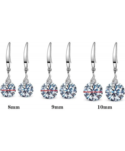 14k White Gold Plated 925 Sterling Silver Naked Drill Swarovski Element Crystal Dangle Earrings for Women 10mm Clear $9.90 Ea...