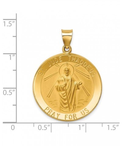 Solid 14K Yellow Gold Polished And Satin St. Jude Thaddeus Medal Pendant (0.98 x 1.1 Inches) $145.28 Pendants