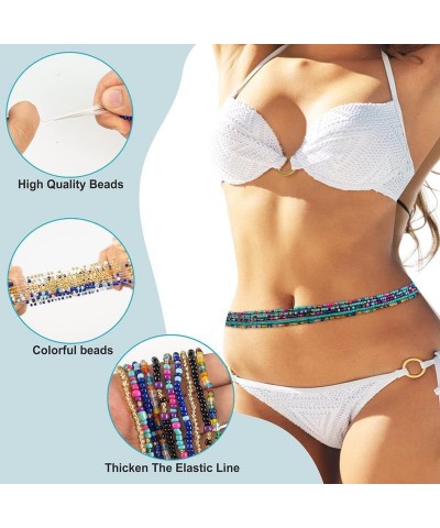 Waist Beads For Women 8pcs African Waist Beads Colorful Elastic Belly Chains Summer Belly Chain Jewelry For Women one size: L...