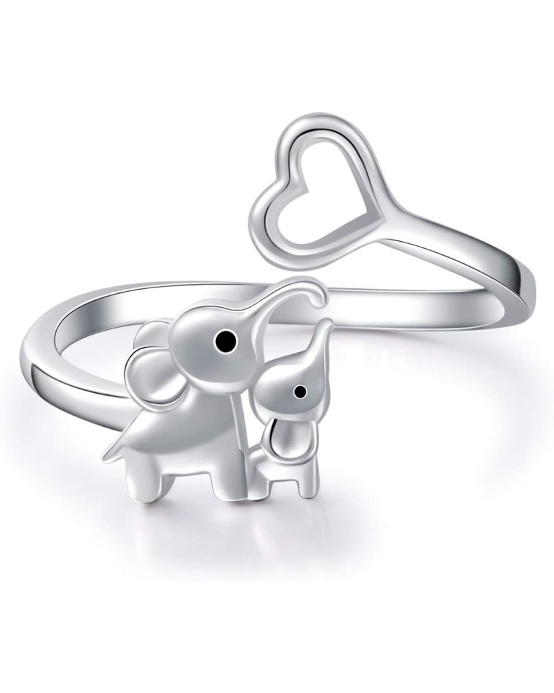 Mother Daughter Jewelry - 925 Sterling Silver Lucky Elephant Love Heart Pendant Necklace Anklet Bracelet Ring Earrings for Wo...