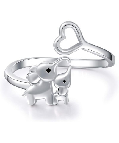 Mother Daughter Jewelry - 925 Sterling Silver Lucky Elephant Love Heart Pendant Necklace Anklet Bracelet Ring Earrings for Wo...