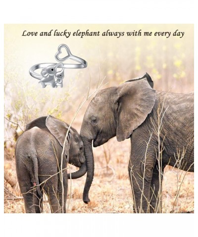 Mother Daughter Jewelry - 925 Sterling Silver Lucky Elephant Love Heart Pendant Necklace Anklet Bracelet Ring Earrings for Wo...