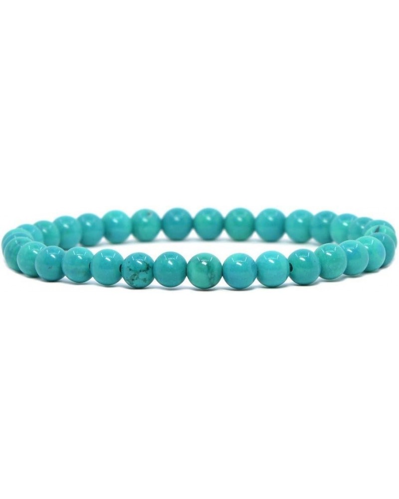 Gem Semi Precious Gemstone 6mm Round Beads Stretch Bracelet 6.5 Inch Unisex Dyed Turquoise Howlite $12.97 Bracelets