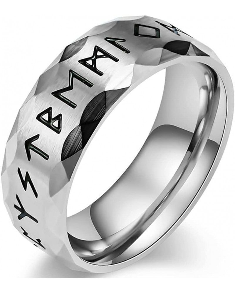 8mm Stainless Steel Norse Pirate Biker Nordic Trinity Runic Pagan Vikings Celtic Wedding Band Ring Silver $5.09 Rings