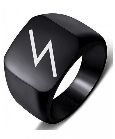 Greek Myth Zeus Jupiter God Engraved Symbol Stainless Steel Men Women Jewelry Ring 3.Black 17MMx18MM $5.67 Rings