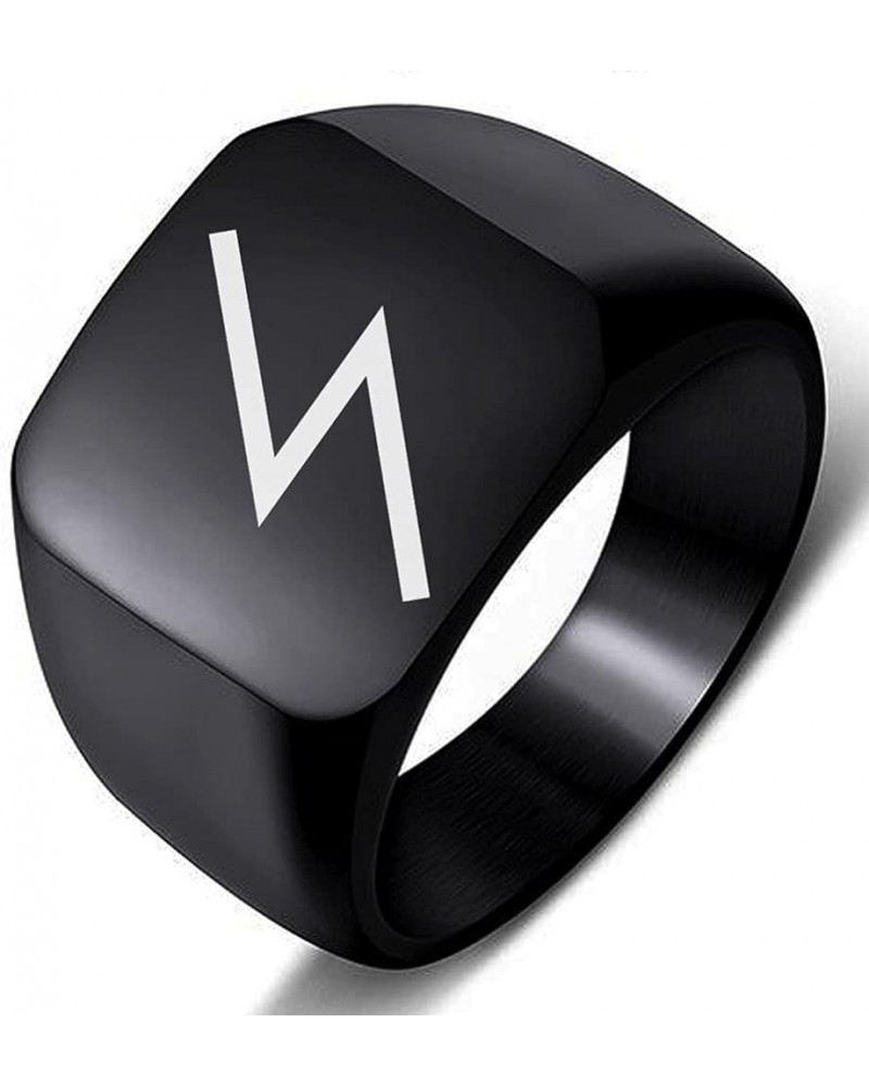 Greek Myth Zeus Jupiter God Engraved Symbol Stainless Steel Men Women Jewelry Ring 3.Black 17MMx18MM $5.67 Rings