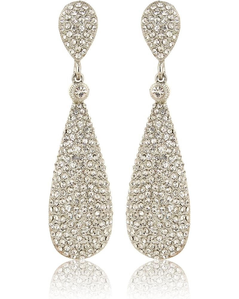 Costume Jewelry Women's Champagne Diamond Golden Dangle Drop Earrings Silver $8.83 Earrings