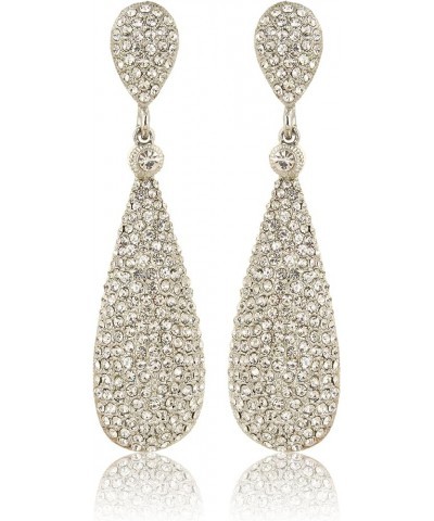 Costume Jewelry Women's Champagne Diamond Golden Dangle Drop Earrings Silver $8.83 Earrings