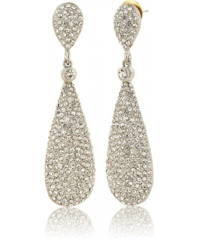 Costume Jewelry Women's Champagne Diamond Golden Dangle Drop Earrings Silver $8.83 Earrings