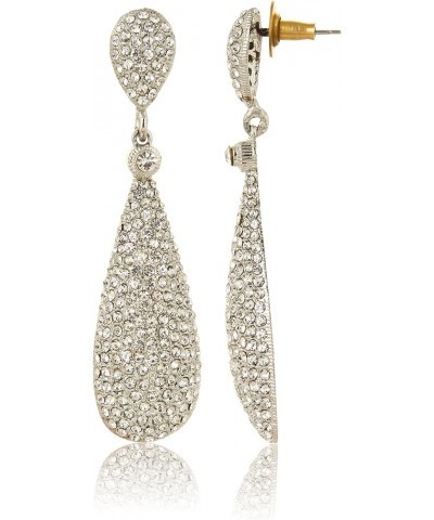 Costume Jewelry Women's Champagne Diamond Golden Dangle Drop Earrings Silver $8.83 Earrings