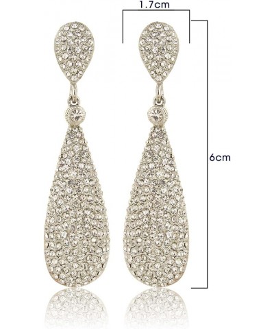 Costume Jewelry Women's Champagne Diamond Golden Dangle Drop Earrings Silver $8.83 Earrings