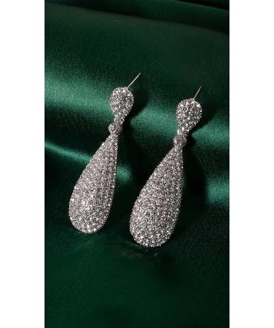 Costume Jewelry Women's Champagne Diamond Golden Dangle Drop Earrings Silver $8.83 Earrings