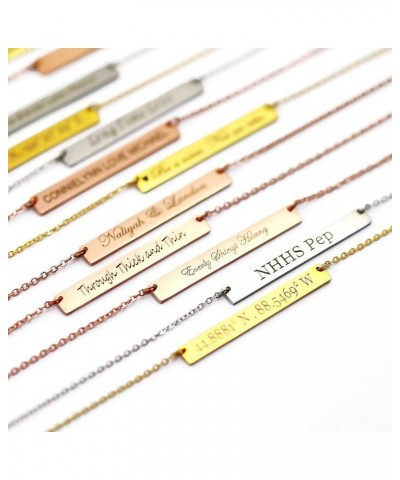 Name Bar 18K Plated Bar Necklace,Engravable Name or Blessings Necklace A-Bar Rose Gold Free for Engraving $9.17 Necklaces