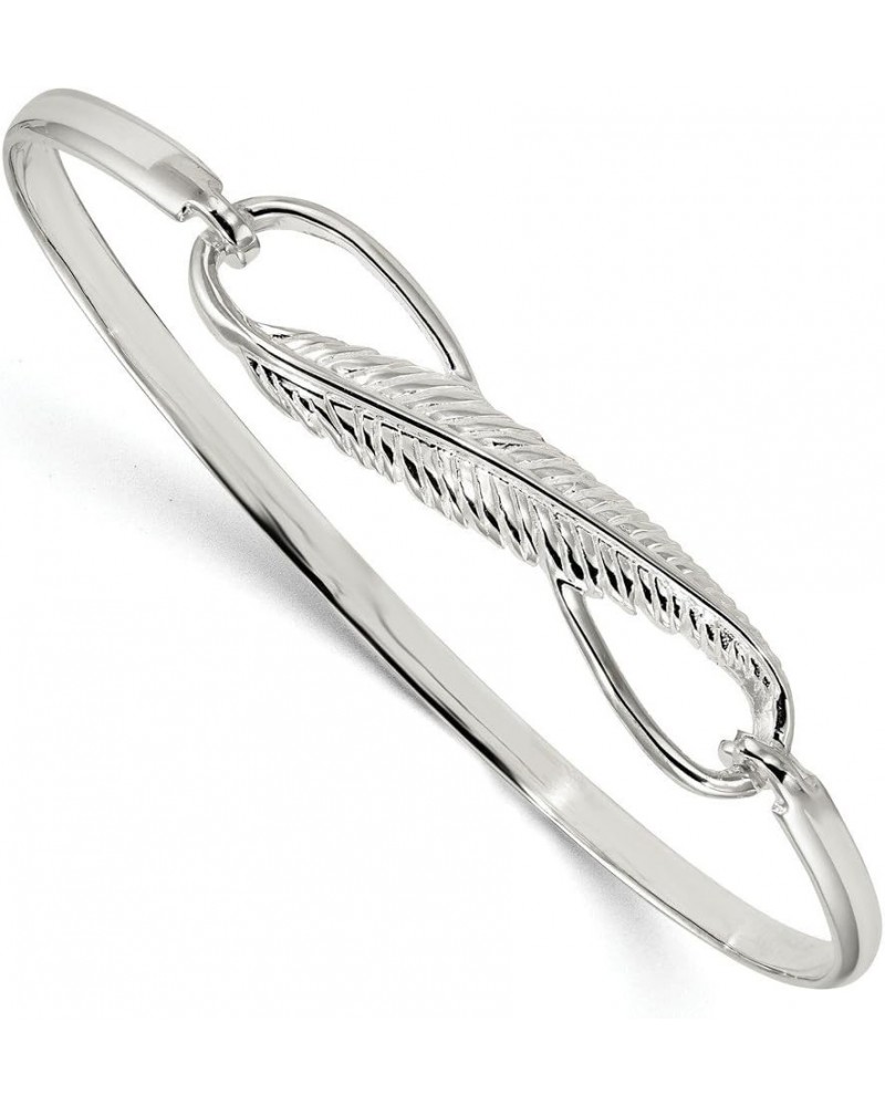 925 Sterling Silver Infinity Feather Bangle Bracelet Gift for Women $78.73 Bracelets