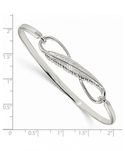 925 Sterling Silver Infinity Feather Bangle Bracelet Gift for Women $78.73 Bracelets