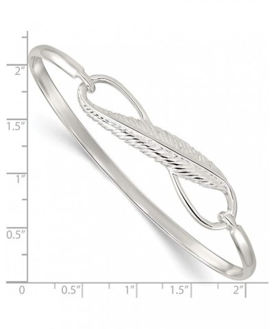 925 Sterling Silver Infinity Feather Bangle Bracelet Gift for Women $78.73 Bracelets