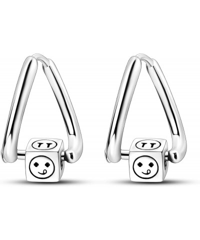 925 Sterling Silver Drop Dangle Earrings for Women Girls Post Lightweight Hoop Huggie Earrings Fashion Smile $10.99 Earrings