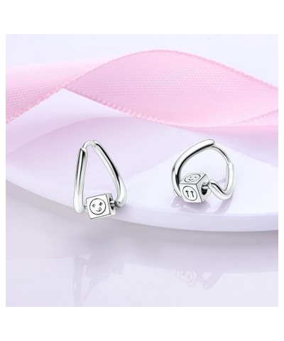 925 Sterling Silver Drop Dangle Earrings for Women Girls Post Lightweight Hoop Huggie Earrings Fashion Smile $10.99 Earrings