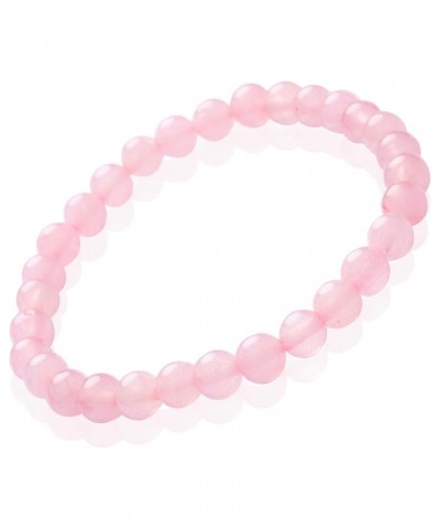 Rose Quartz Pink Natural Healing Crystal Bracelet 6 mm (0.24") Gemstone Bracelet Love Stone Energy Semi Precious Stretch Brac...