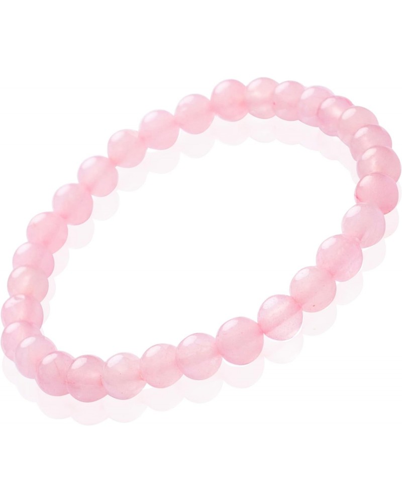 Rose Quartz Pink Natural Healing Crystal Bracelet 6 mm (0.24") Gemstone Bracelet Love Stone Energy Semi Precious Stretch Brac...