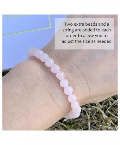 Rose Quartz Pink Natural Healing Crystal Bracelet 6 mm (0.24") Gemstone Bracelet Love Stone Energy Semi Precious Stretch Brac...