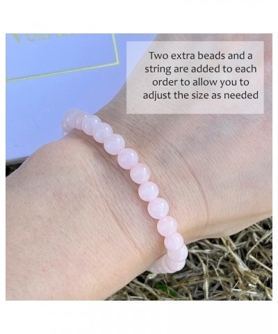 Rose Quartz Pink Natural Healing Crystal Bracelet 6 mm (0.24") Gemstone Bracelet Love Stone Energy Semi Precious Stretch Brac...