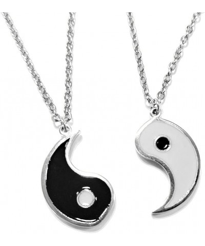 Gold Silver Yin Yang Pendant Necklace for Couples Hand polished Stainless Steel $8.99 Necklaces