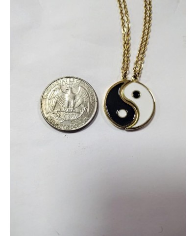 Gold Silver Yin Yang Pendant Necklace for Couples Hand polished Stainless Steel $8.99 Necklaces