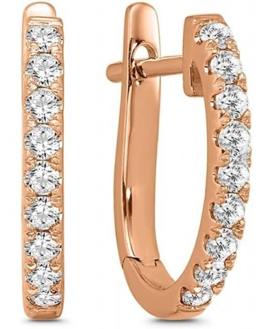 10K Gold Diamond Oval Hoop Earrings (1/5-1 cttw, I-J Color, I2-I3 Clarity) Rose Gold 0.33 carats $82.15 Earrings