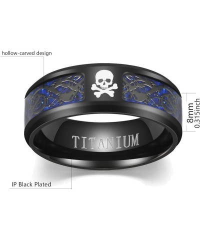 Couple Rings Matching Rings Black Wings Skull Ring 1.5ct Red CZ Womens Wedding Ring Sets Punk Ring Blue women size8 & men siz...