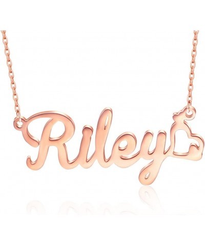 Name Necklace Personalized, Sterling Silver Custom Nameplate Necklace Charm Jewelry Gift for Women Copper Name Necklace with ...