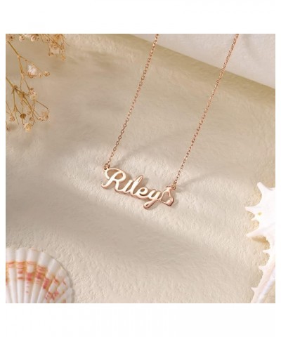 Name Necklace Personalized, Sterling Silver Custom Nameplate Necklace Charm Jewelry Gift for Women Copper Name Necklace with ...