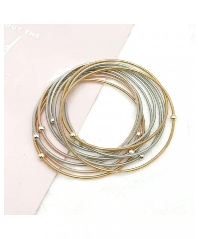 10 Pcs Guitar String Bracelets for Women Layered Strand Bracelets Silver Stretch Bracelets Gold Bangle Bracelets Jewelry Gift...