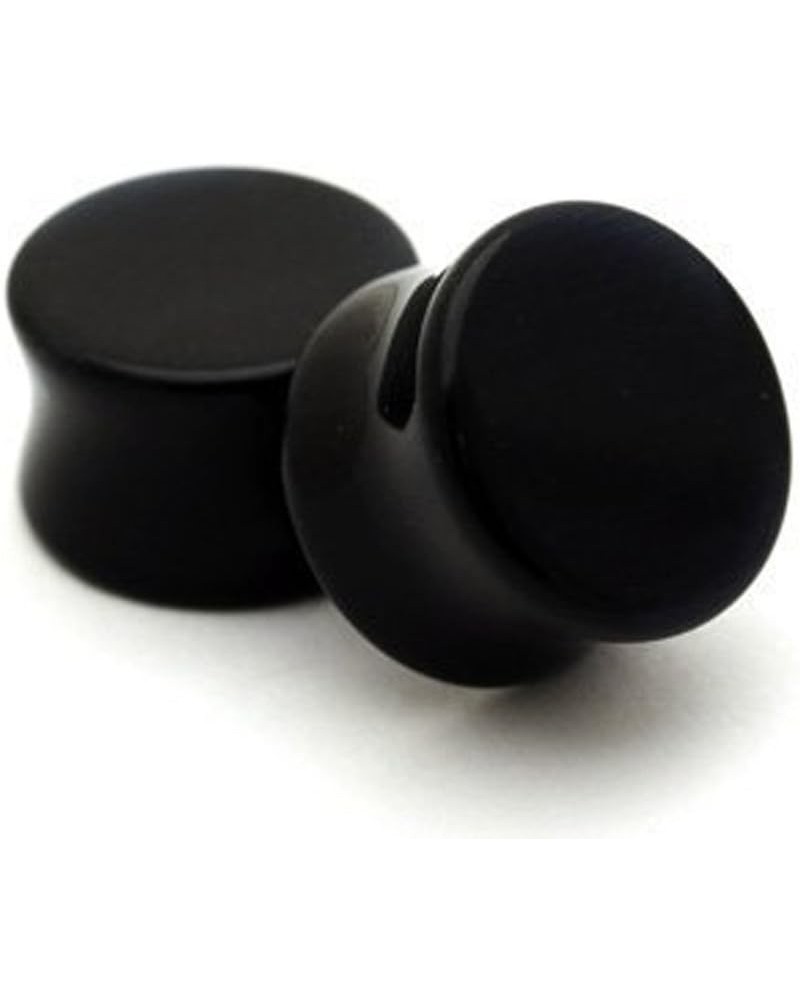 Black Agate Stone Plugs - 1/2 Inch - 12mm - Sold As a Pair $9.09 Body Jewelry