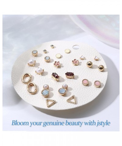 12 Pairs Stud Earring for Women, Diverse Colorful Hypoallergenic Cubic Zirconia Pearl Heart Flower Earrings Set for Multiple ...