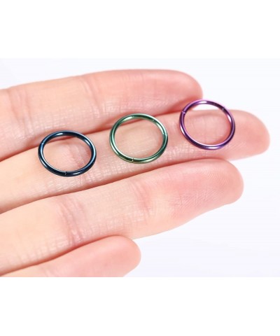 316L Surgical Steel Hinged Nose Rings Hoop 20G 18G 16G 14G 12G 10G 8G 6G Seamless Piercing Rings for Nose Septum Cartilage He...