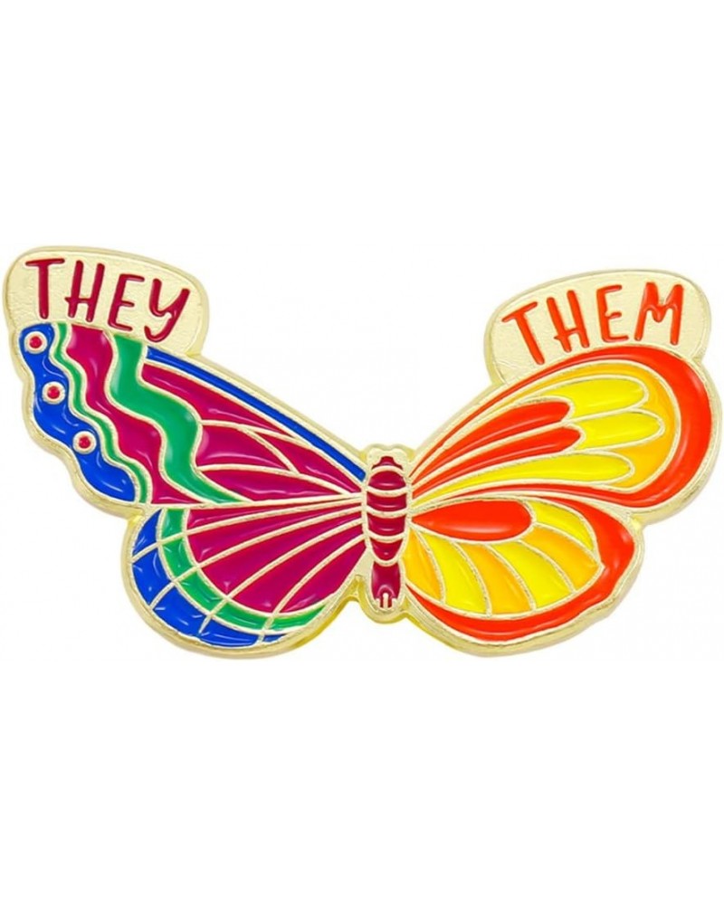 Enamel Color Butterfly Pin SHE/HER HE/HIM HE/THEY SHE/THEY THEY/THEM Insect Pin and Brooch THEY/THEM $8.44 Brooches & Pins