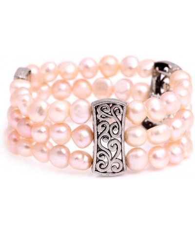 Freshwater Cultured Pearl Stretch Bracelet 7 Incheses Pink $8.97 Bracelets