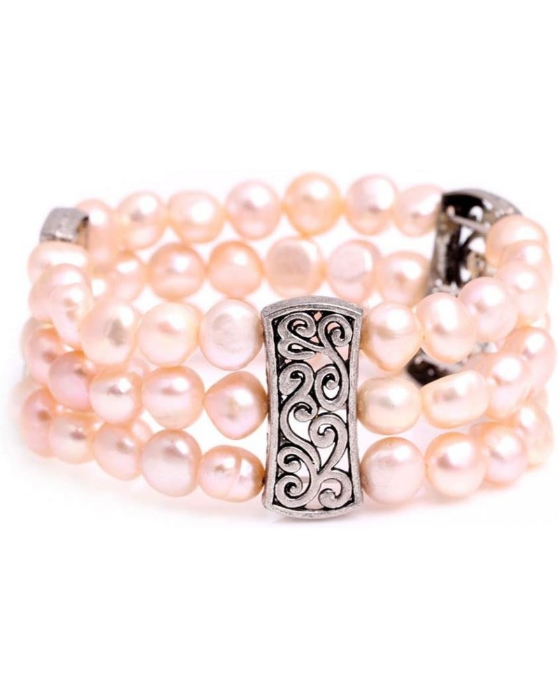 Freshwater Cultured Pearl Stretch Bracelet 7 Incheses Pink $8.97 Bracelets