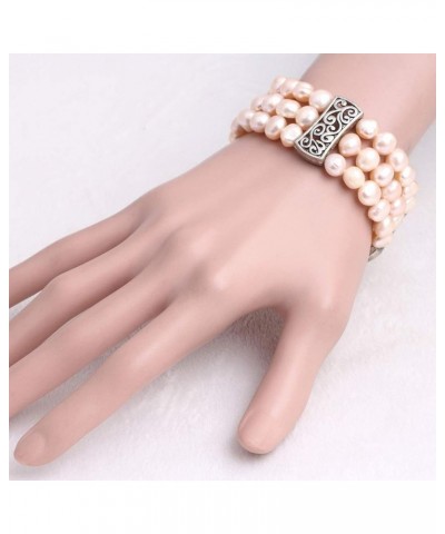 Freshwater Cultured Pearl Stretch Bracelet 7 Incheses Pink $8.97 Bracelets