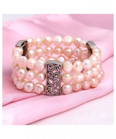 Freshwater Cultured Pearl Stretch Bracelet 7 Incheses Pink $8.97 Bracelets