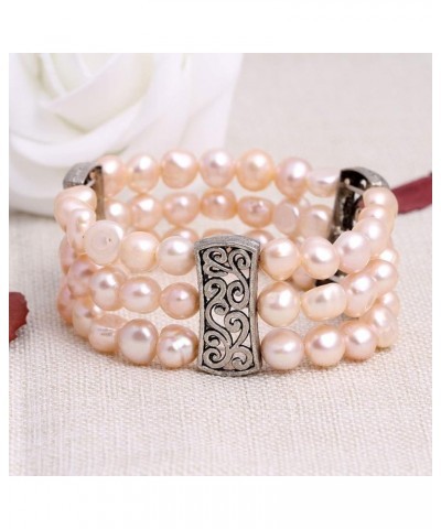 Freshwater Cultured Pearl Stretch Bracelet 7 Incheses Pink $8.97 Bracelets