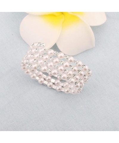 Multilayer Pearl Rhinestone Wrap Cuff Bracelet Wedding Party Jewelry Gift For Bridal Bridesmaid multilayer pearl bracelet $8....